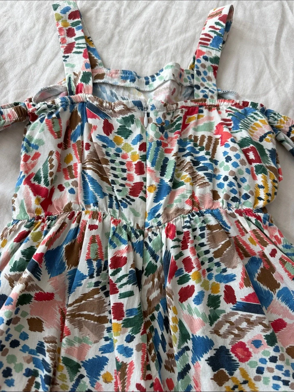 Mayoral Multicolor Cold-Shoulder Printed Romper - White Base
